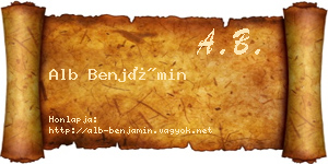Alb Benjámin névjegykártya